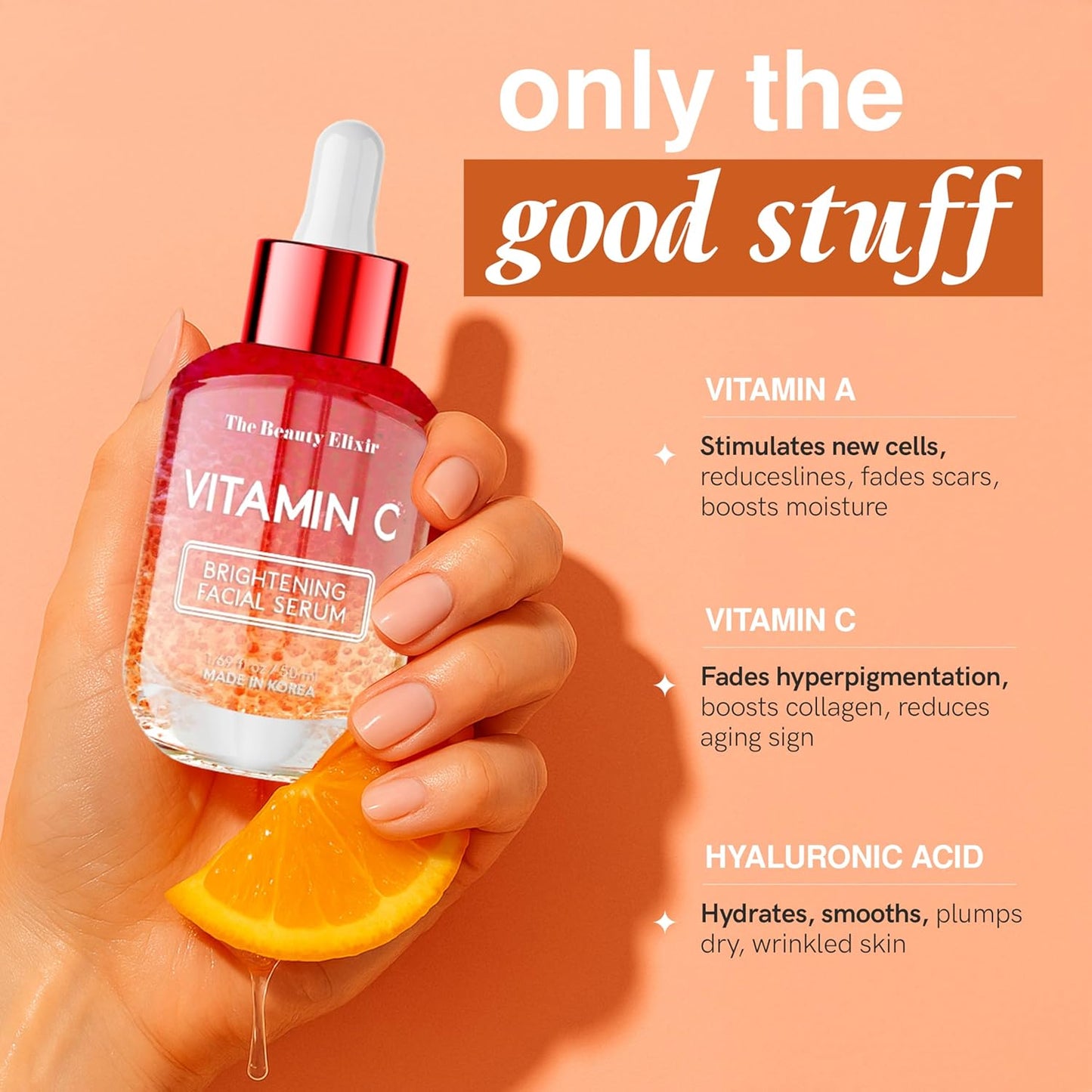 Vitamin C Serum For Face - Dermatologist Tested - Anti-Aging & Dark Spot Remover - Brightening, Clean Beauty, Cruelty-Free, Korean Skin Care for Glass Skin - All Skin Types - 1.69oz-BrightBean Baby