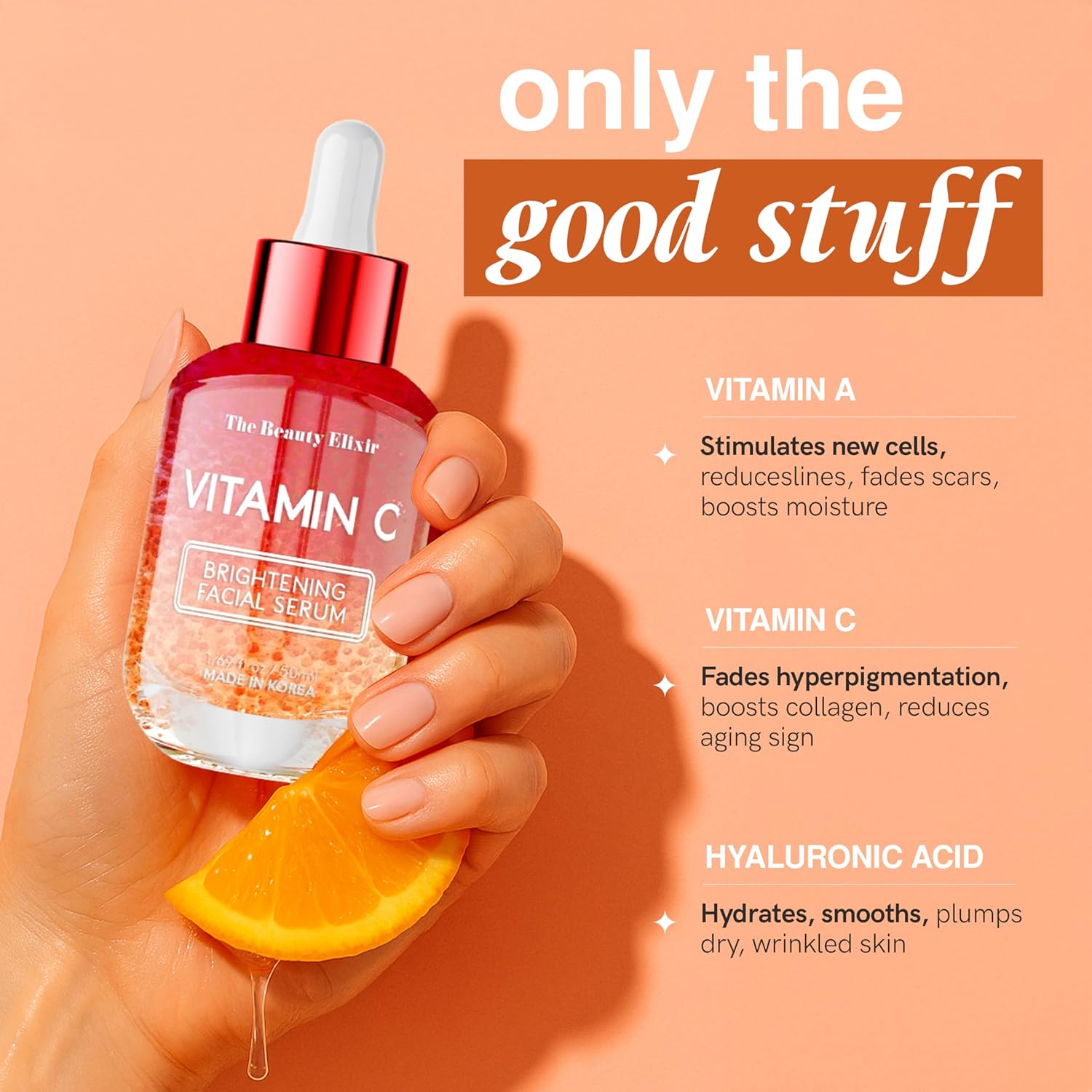 Vitamin C Serum For Face - Dermatologist Tested - Anti-Aging & Dark Spot Remover - Brightening, Clean Beauty, Cruelty-Free, Korean Skin Care for Glass Skin - All Skin Types - 1.69oz-BrightBean Baby