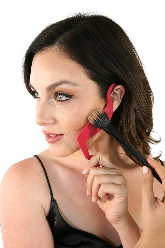 Contour Stencil by Revo - Makeup Kit Brushes Set - Eyebrow Pencil Tint Shaper- Nose Contour Palette Kit Organizer Tool - Contouring Cheeks & Nose - Use w/Foundation Beauty Sponge Bronzer Blush Powder-BrightBean Baby