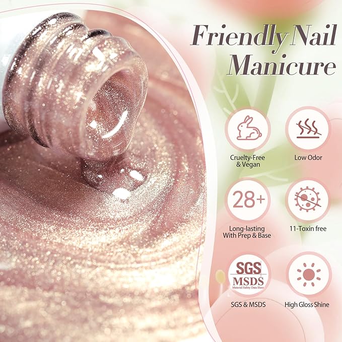 Born Pretty Cat Magnetic Eye Gel Nail Polish Spring Summer Pastel Shimmer Glitter Holographic Cat Magnetic Eye Gel Crystal Glass Cat Magnetic Gel Polish Manicure Nail Art DIY at Home 6PCS-BrightBean Baby