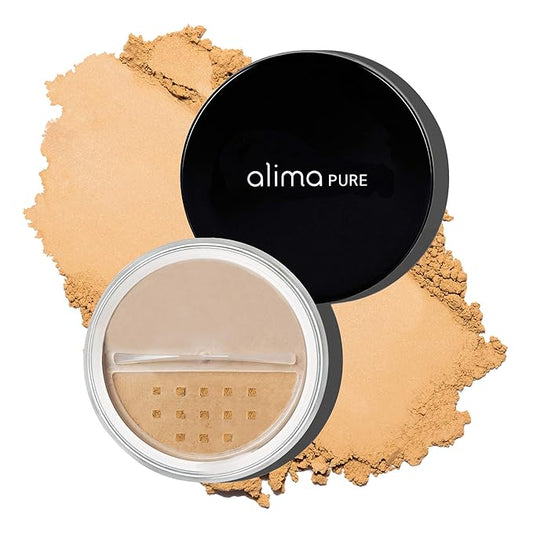 Alima Pure Matte Foundation Loose Mineral Powder Foundation Makeup, Loose Powder Makeup Oil Free Talc Free Powder, Natural Makeup Mineral Foundation Full Coverage Natural Foundation Powder .15 oz/4.5g-BrightBean Baby