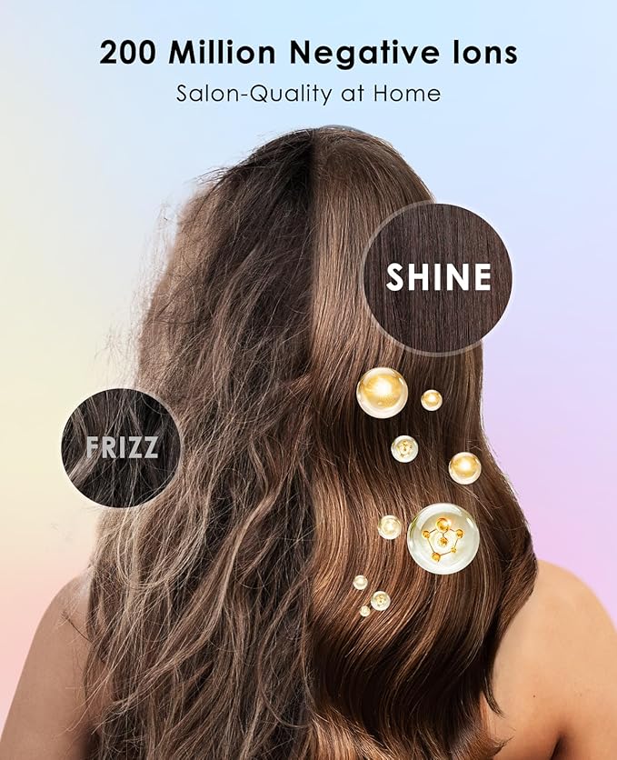 Hair Dryer with Diffuser for Curly Hair, Negative Ionic Hairdryer, High-Speed Blow Dryer with 110, 000 RPM Brushless Motor, Fast Drying Lightweight Travel Hairdryer, Low Noise Quiet Hair Dryers-BrightBean Baby