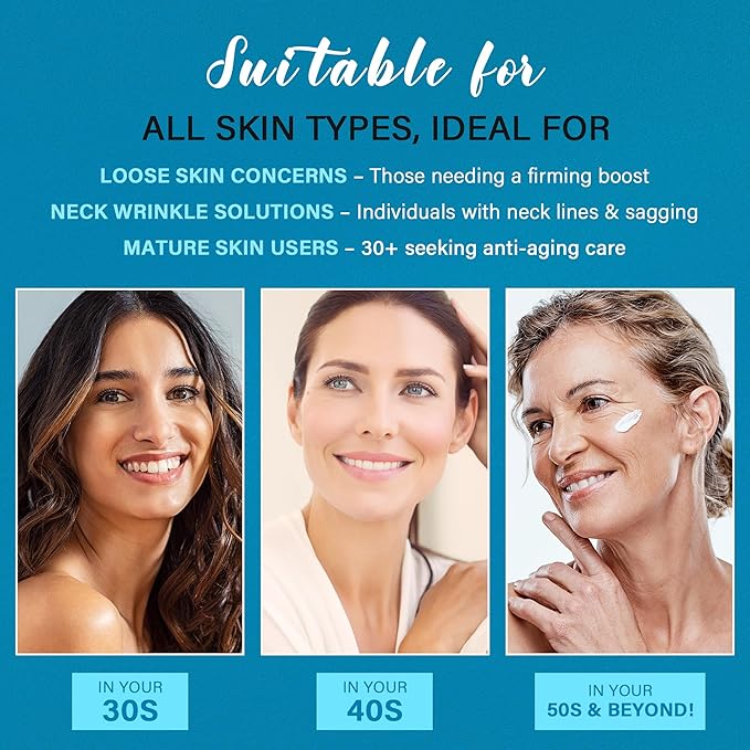 Tighten and Lift Neck Cream: Instant Face Lift Cream - 6-in-1 Anti-Aging Face Moisturizer for Anti-Wrinkle, Firm - Collagen, Retinol, Peptides & Hyaluronic Acid Neck Firming Cream for Skin Care-BrightBean Baby