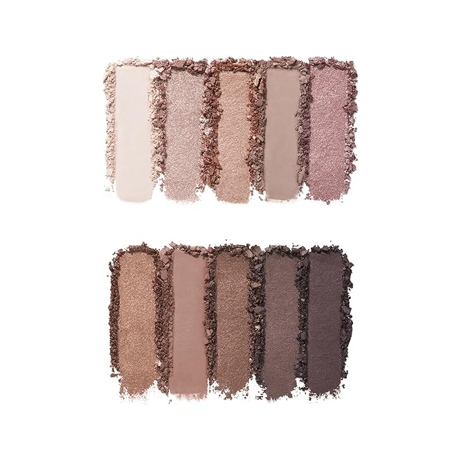 e.l.f. Perfect 10 Eyeshadow Palette, Ten Ultra-pigmented Shimmer & Matte Shades, Vegan & Cruelty-free, Nude Rose Gold (Packaging May Vary)-BrightBean Baby
