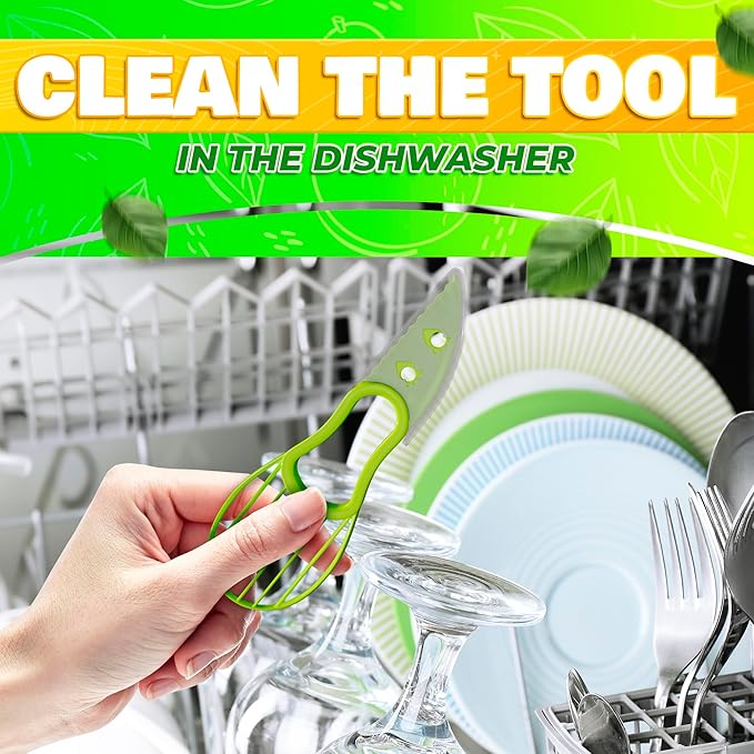 Avocado Slicer Tool 3 in 1 – Food-Grade Plastic Cutter, Peeler & Pit Remover for Easy Slicing, Scooping & Quick Food Prep – Easy to Use Kitchen Stocking Stuffers, Durable with Ergonomic Design