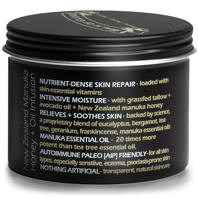 BALM OF GILEAD Manuka Eczema Honey Cream - Moisturizer for Sensitive Skin, Eczema, Psoriasis & Dermatitis - Manuka Honey Ointment, Grassfed Tallow-BrightBean Baby