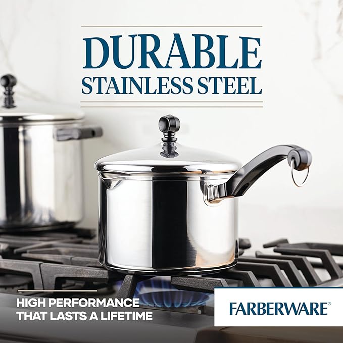 Farberware Classic 3-Quart Stainless Steel Straining Saucepan