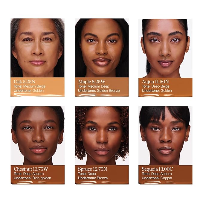 Ogee Complexion Perfecting Liquid Foundation - Lightweight Tinted Moisturizer For Face (Chestnut 13.75W - Deep Auburn, Rich-Golden Undertones) - with Vitamin C & Jojoba Oil - Certified Organic-BrightBean Baby