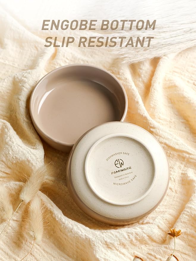 famiware Milkyway Ceramic Soy Sauce Dish, Dipping Bowls Set of 6, Dipping Sauce Bowls/Dishes, 4oz Small Serving Bowls for Side Dishes, Condiment, Sushi, Appetizer, Dessert, Cinnamon Brown