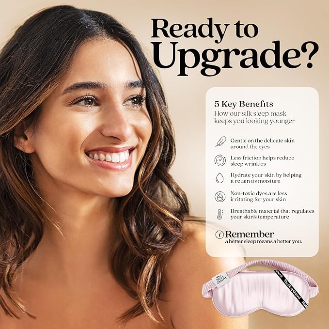 Pure Silk Sleep Mask [100% 6A Mulberry Silk, 22 Momme] Light Blocking Travel Essentials. Eye Masks for Sleeping. Black Oeko-Tex Blindfold. Eye Covers for Men & Women-BrightBean Baby