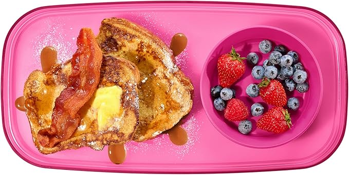 madesmart dipware Small Serving Plate, Collapsible & Removable Dip Bowl for Salsa, Queso, Sald, Olives, Premium Dishwasher & Microwave Safe, Multipurpose Plate & Bowl, Pink