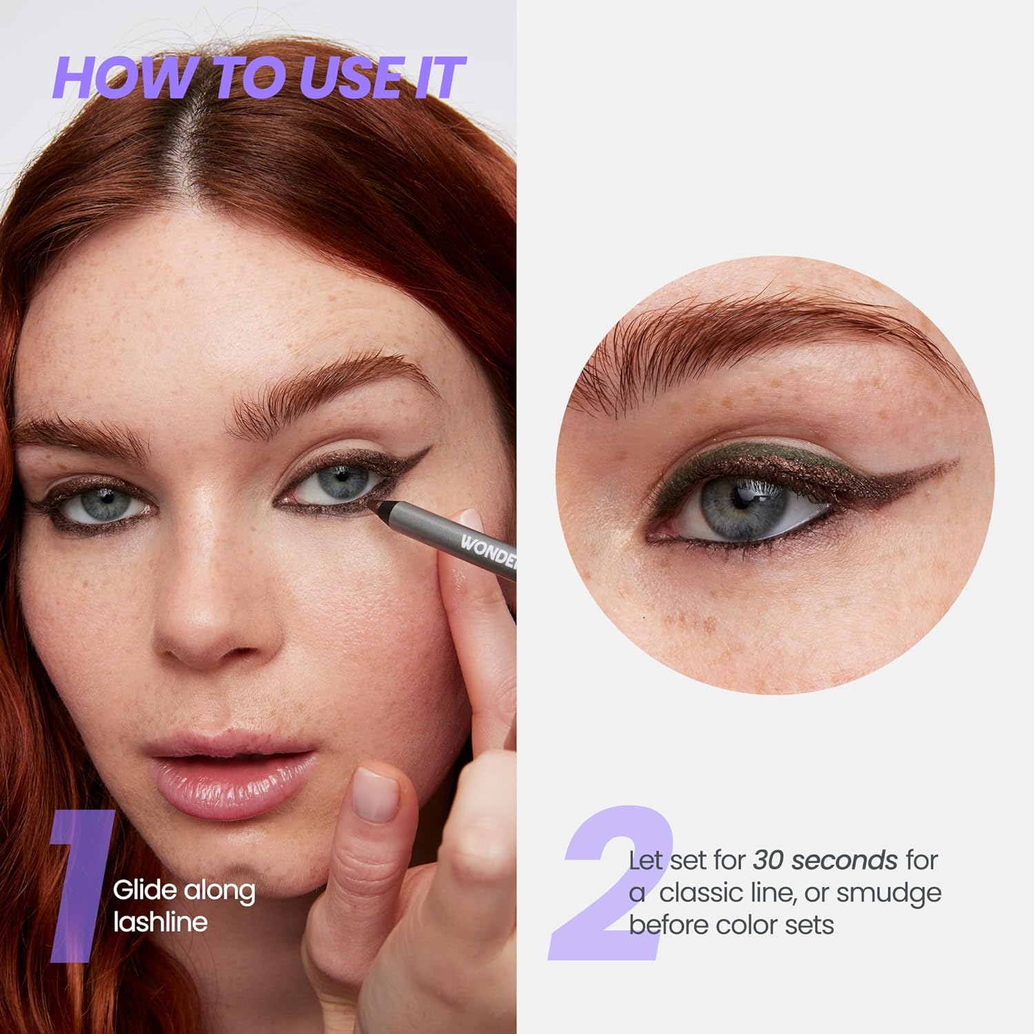 Wonderskin Eyeliner Pencil, 1440 Longwear Deep Purple Eyeliner Pencil - Waterproof, Sharpenable & Smudge Proof-BrightBean Baby