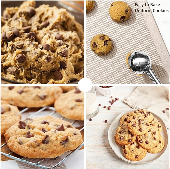 Cookie Scoop, Ice Cream Scoop, 1Tbsp/15 ml/0.5oz Cookie Scoops for Baking, 18/8 Stainless Steel Cookie Scooper for Baking, Cookie Dough Scoop with Non-slip Grip(Blue)
