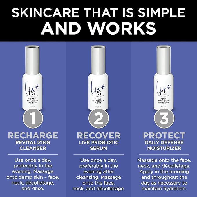 3-Step Skin Care Kit – Face Cleanser, Probiotic Serum & Moisturizer – Ultimate Recipe for Balanced, Glowing, Hydrated Skin – Perfect for All Skin Types – Travel Size – Vegan & Cruelty-Free-BrightBean Baby