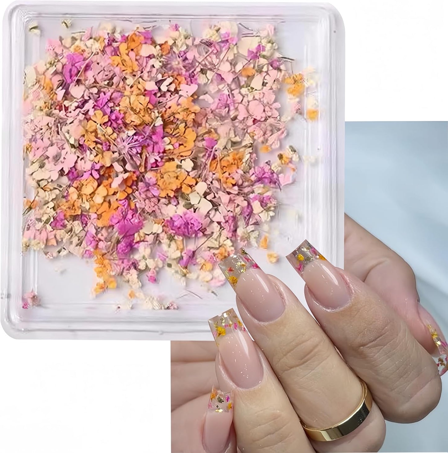 1 Boxes Dried Flowers for Nail Art,Colorful Dry Flowers Mini Real Natural Flowers Nail Stickers DIY Mini Mix Flower Petals Nail Art Supplies for Summer Acrylic Nails Design Manicure Accessories-BrightBean Baby