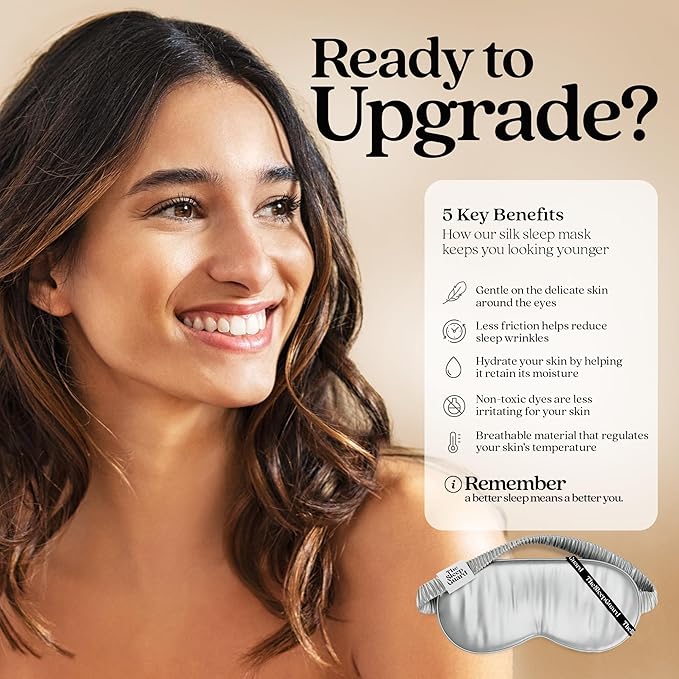 Pure Silk Sleep Mask [100% 6A Mulberry Silk, 22 Momme] Light Blocking Travel Essentials. Eye Masks for Sleeping. Black Oeko-Tex Blindfold. Eye Covers for Men & Women-BrightBean Baby