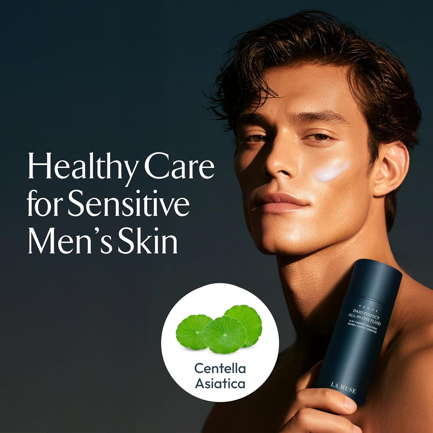 LA MUSE Homme Daily All-in-One Face Moisturizer for Men | 3-in-1 Toner, Lotion, Essence | Lightweight, Hydrating After-Shave Lotion for Oily & Sensitive Skin | Korean Skincare | Travel Size-BrightBean Baby