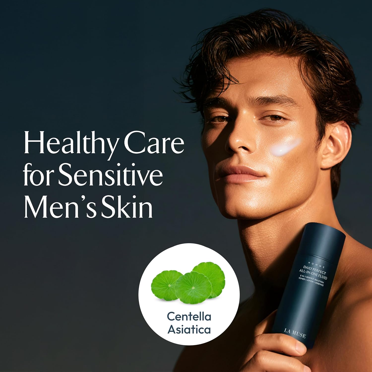 LA MUSE Homme Daily All-in-One Face Moisturizer for Men | 3-in-1 Toner, Lotion, Essence | Lightweight, Hydrating After-Shave Lotion for Oily & Sensitive Skin | Korean Skincare | Travel Size-BrightBean Baby