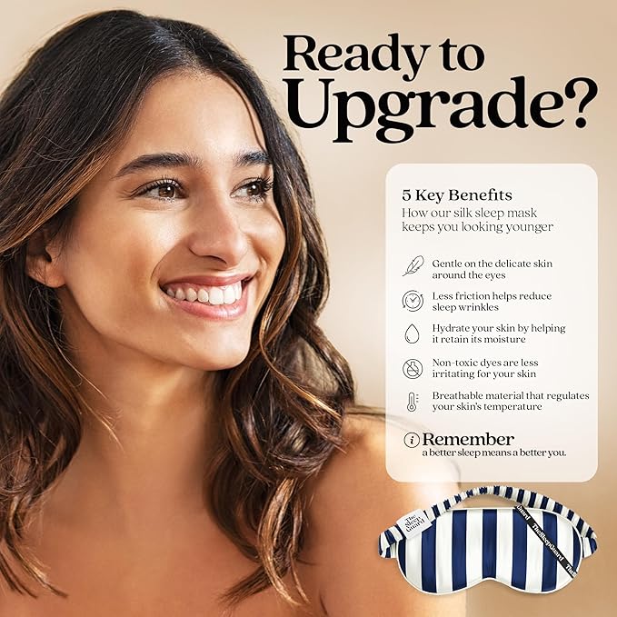 Pure Silk Sleep Mask [100% 6A Mulberry Silk, 22 Momme] Light Blocking Travel Essentials. Eye Masks for Sleeping. Black Oeko-Tex Blindfold. Eye Covers for Men & Women-BrightBean Baby