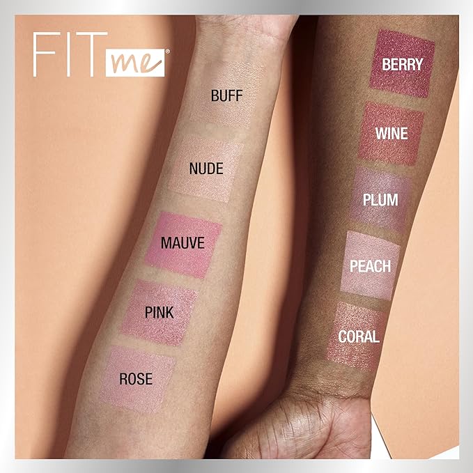 Maybelline Fit Me Powder Blush, Lightweight, Smooth, Blendable, Long-lasting All-Day Face Enhancing Makeup Color, Berry, 1 Count