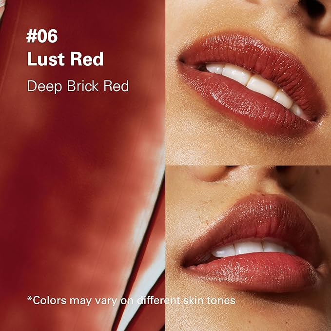 Melixir Vegan Lip Butter #06 Lust Red (+11 more colors), Deep Nourishing Tinted Lip Balm for Dry Lips, Bee-Free, Petrolatum-Free, Plant-Based, Hydrating for Cracked & Chapped Lips, Travel Essentials-BrightBean Baby