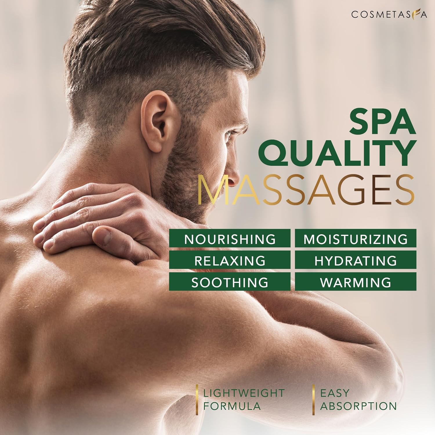 Cosmetasa Sore Muscle Massage Oil for Massage Therapy – All Natural, Cruelty-Free Full Body Massage Oils for Muscle Relaxing & Joint Comfort – Arnica Extract with Chamomile & Lavender Oil (16.9 oz)-BrightBean Baby