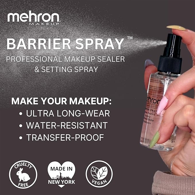 Mehron Makeup Barrier Spray | Setting Spray for Makeup | Makeup Setting Spray for Face 2 fl oz (60 ml)-BrightBean Baby