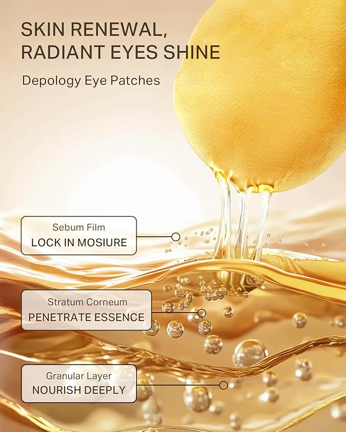 depology Restoring Hydrogel Under Eye Patch | 60 Patches | Brightening Caffeine Gold Pads for Dark Circles | Puffiness | Wrinkles | Refresh | Travel-BrightBean Baby