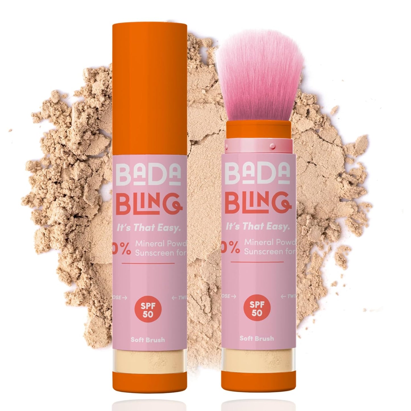 Bada Boom Bada Bling Shimmer Mineral Translucent Sunscreen Powder, Brush on SPF 50 and Sparkles-BrightBean Baby