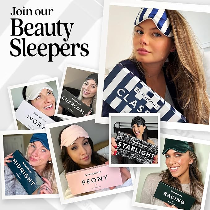 Pure Silk Sleep Mask [100% 6A Mulberry Silk, 22 Momme] Light Blocking Travel Essentials. Eye Masks for Sleeping. Black Oeko-Tex Blindfold. Eye Covers for Men & Women-BrightBean Baby