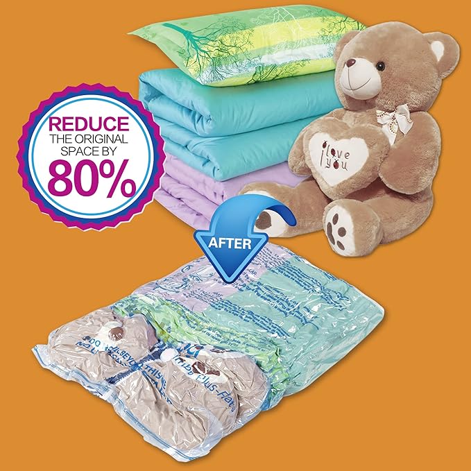 XXL Jumbo 47''X35'' Vacuum Storage Space Saver Bags Extra Large for Blanket, Bedding, Comforters (8 Pack)-BrightBean Baby