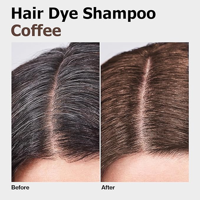Hair Dye Shampoo, Gray Hair Coverage Dye Shampoo, Hair Color Shampoo for All Hair Types, Champu Para Canas, Suitable for Home and Salon (Coffee)-BrightBean Baby