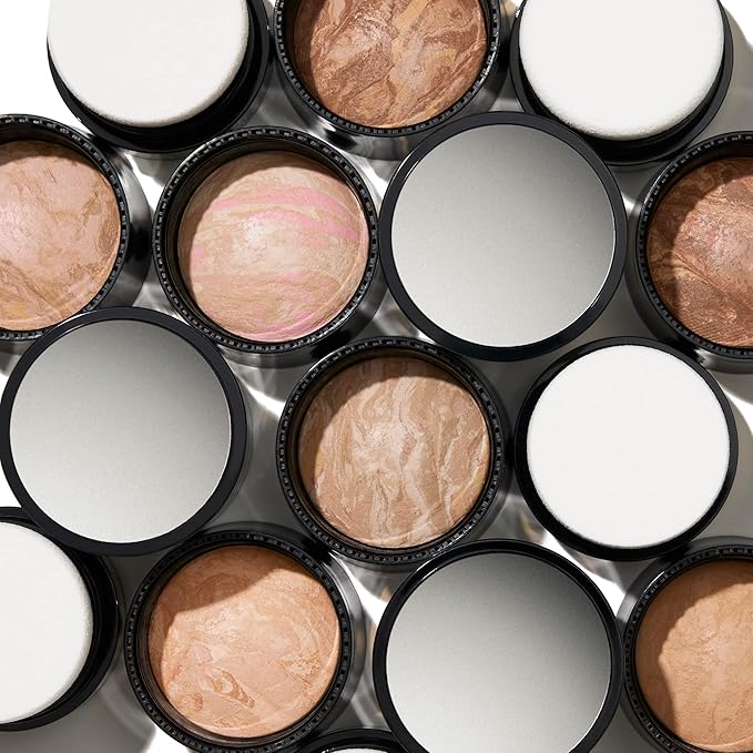 LAURA GELLER NEW YORK Award-Winning Baked Balance-n-Brighten To Go Travel Size Color Correcting Powder Foundation - Golden Medium - Buildable Light to Medium Coverage - Demi-Matte Natural-BrightBean Baby