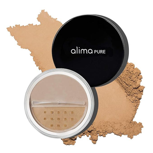 Alima Pure Matte Foundation Loose Mineral Powder Foundation Makeup, Loose Powder Makeup Oil Free Talc Free Powder, Natural Makeup Mineral Foundation Full Coverage Natural Foundation Powder .15 oz/4.5g-BrightBean Baby