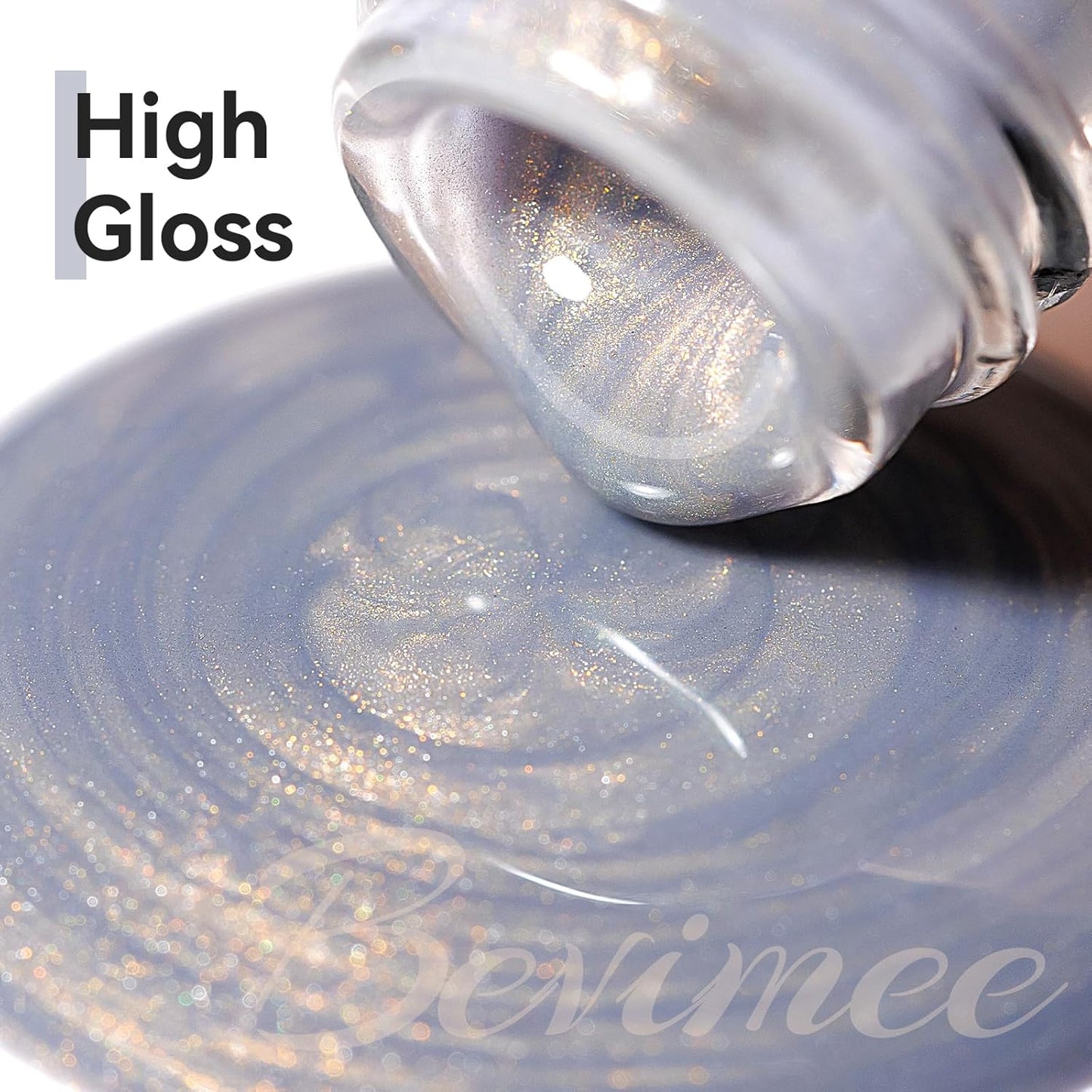 Cat Eye Gel Polish Silver Glass Jelly Magnetic Nail Polish Gel Smoothie Glitter Gloss Shine Holographic Color Velvet UV Gel Polish For Nail Art Manicure DIY At Home 12ml-BrightBean Baby