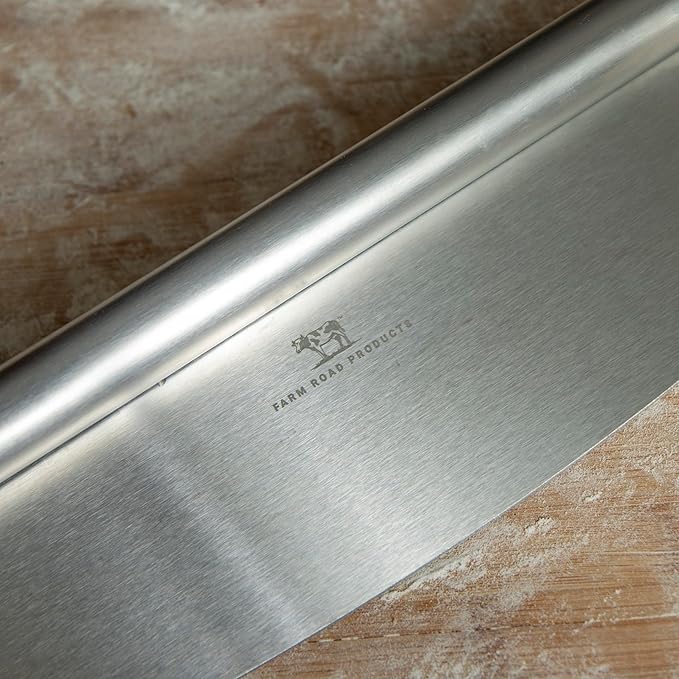 Stainless Steel Rocker Pizza Cutter – Heavy-Duty 13.75-Inch Blade – Professional Pizza, Dough, Bread, and Herb Slicer – Ergonomic Handle – Dishwasher Safe