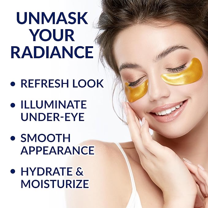 Stylia Under Eye Patches for Puffy Eyes and Dark Circles (20 Pairs) - 24k Gold Under Eye Mask with Vitamin C, Hyaluronic Acid, Pearl Extract - Eye Masks for Dark Circles and Puffiness-BrightBean Baby
