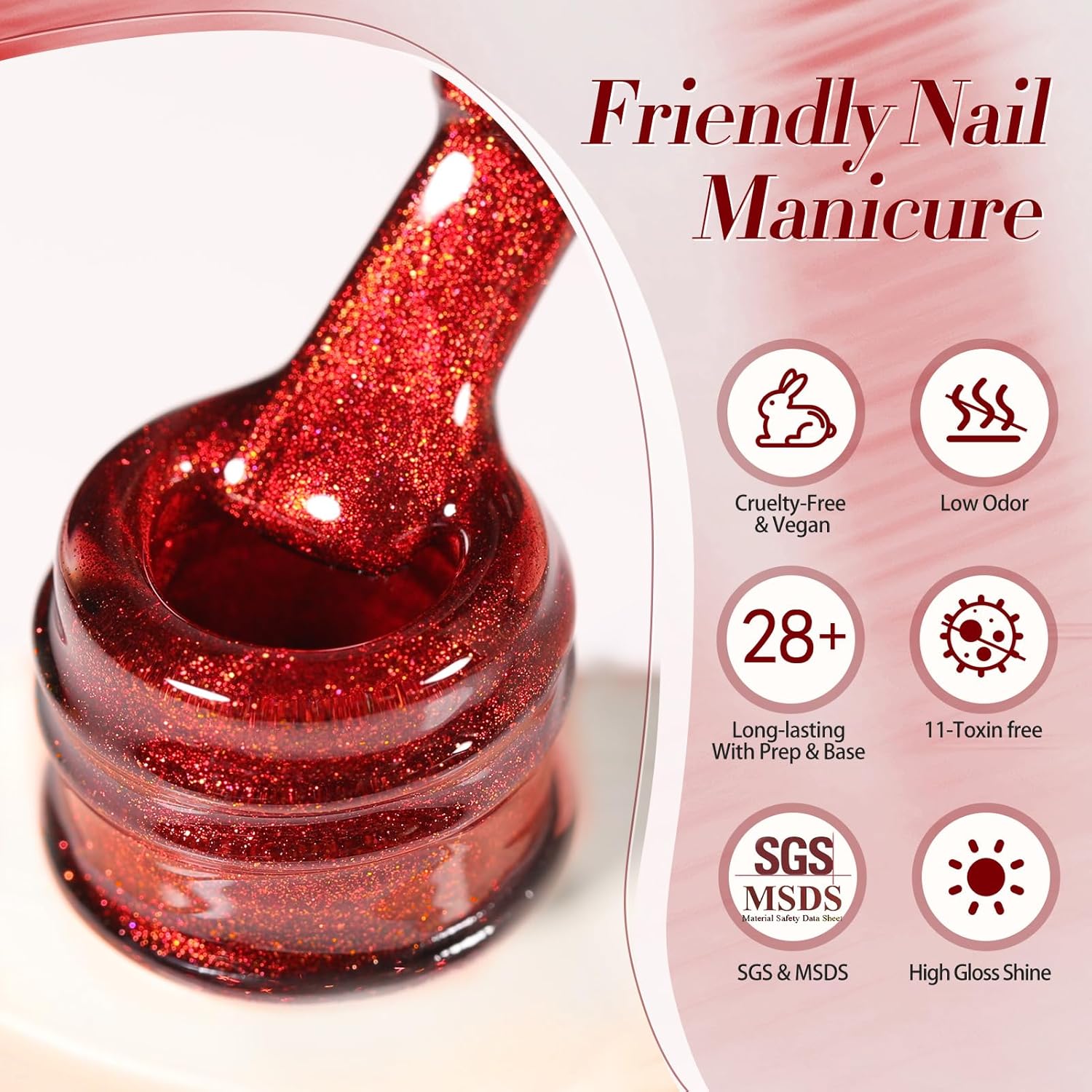 Born Pretty Cat Magnetic Eye Gel Nail Polish,Red Magnetic Gel Polish Fair Maiden Cat Magnetic Eye Gel Manicure Nail Art DIY 15ml-BrightBean Baby
