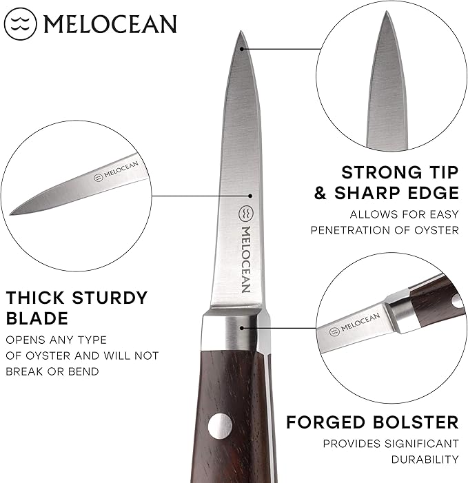 Oyster Shucking Knife and Gloves Set - Premium Oyster Knife and Shucking Gloves Kit - Professional Clam Shucker Opener Tool in Lovely Box - Bonus Ebook and Brochure Included