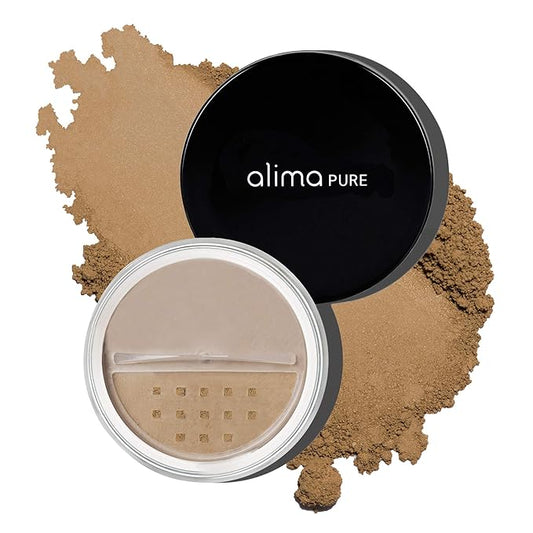 Alima Pure Matte Foundation Loose Mineral Powder Foundation Makeup, Loose Powder Makeup Oil Free Talc Free Powder, Natural Makeup Mineral Foundation Full Coverage Natural Foundation Powder .15 oz/4.5g-BrightBean Baby