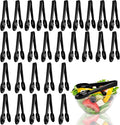 30 Pack 9 Inch Black Plastic Serving Tongs Durable Disposable Scalloped Buffet Food Tongs for Buffet Salad BBQ Catering Parties and Events
