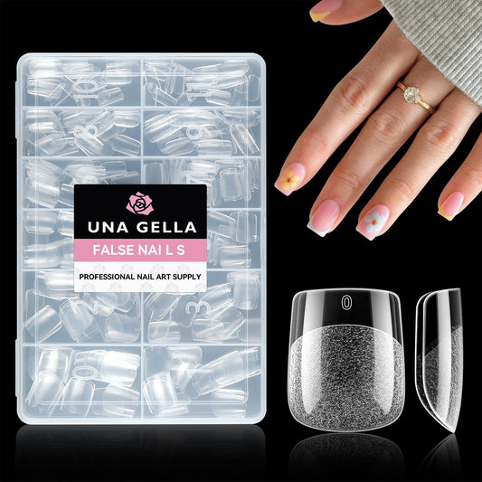 UNA GELLA Extra Short Square Nail Tips XS 216pcs Pre-shape Extra Short Square Press on Nails Gel Tips Full Cover Acrylic Nails False Nails For DIY Salon 12 Sizes-BrightBean Baby