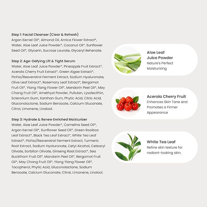 The Spa Dr. 3-Step Age-Defying Skincare System - Antiaging SkinCare Set for Women - Anti Aging Skin Care Sets for Women - Skin Care Routine: Cleanser, Age Defying Lift & Tight Serum, Moisturizer-BrightBean Baby