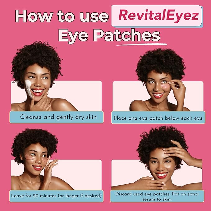 RevitalEyez Brightening Hydrogel Under Eye Patch with Niacinamide, Collagen & Rose Petals for Puffy Eyes, Wrinkles, Dark Circles (10 pairs)-BrightBean Baby