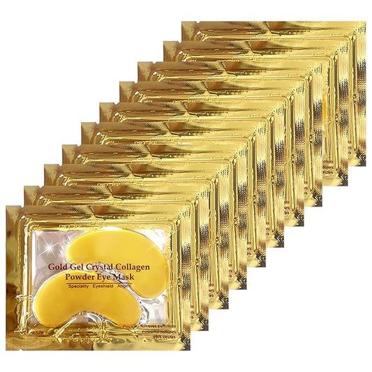 Under Eye Patches - 30 Pairs 24K Gold Moisturizing Under Eye Mask, Anti Aging Collagen Eye Masks Skincare Eye Patches for Puffy Eyes and Dark Circles, Gold-BrightBean Baby