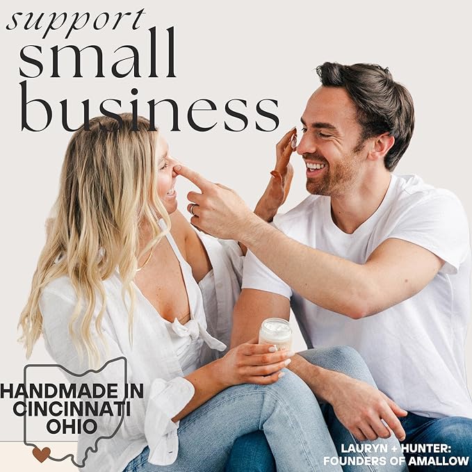 Amallow 100% Grass Fed Beef Tallow for Skin Care - Face + Body - Whipped Moisturizer for Sensitive Skin - Natural Lotion, 4 FL. oz. (Unscented)-BrightBean Baby