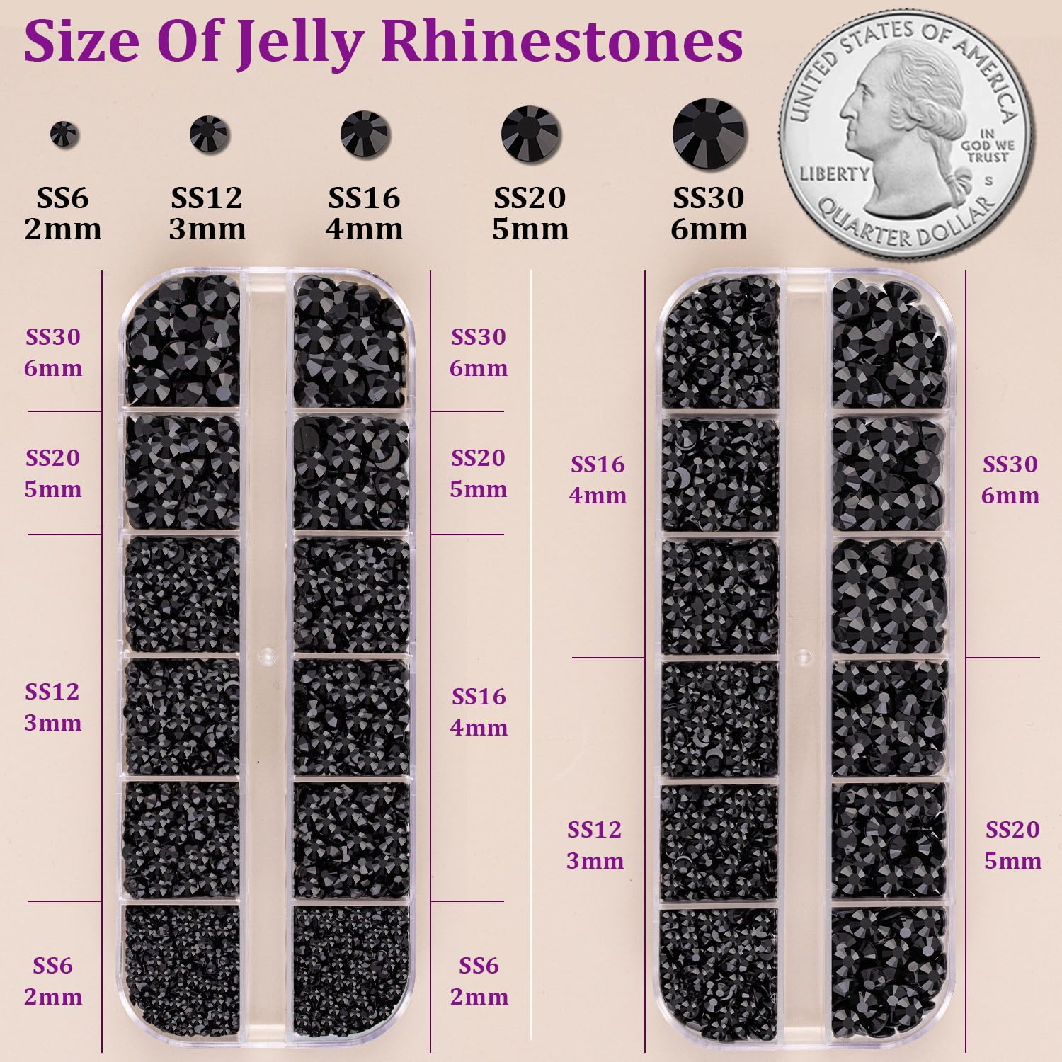 Resin Jelly Rhinestones for Crafting with B7000 Jewelry Glue, 2 Boxes Black Flatback Crystals with 3Pcs 10ml Glue, Bedazzling Non Hotfix Gems for DIY Tumblers Clothing Shoes Manicure-BrightBean Baby