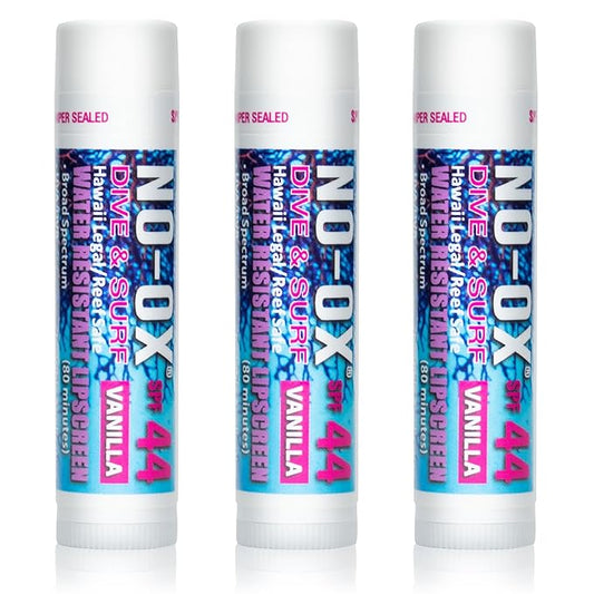 Moisturizing SPF 44 Lip Balm - Spf Lip Balm with Vitamin E | Broad Spectrum | Moisturizing | Vegan | Water Resistant Vanilla Flavor | 0.15 oz | 3 Pack-BrightBean Baby