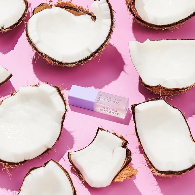 SPF50 Glow & Go Lip Oil: Lip Oil with SPF, Moisturizes and Protects Lips, 4.5ml in Coconut-BrightBean Baby