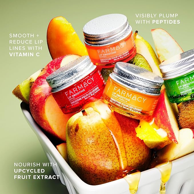 Farmacy Peptide Lip Smoothie - Hydrating Lip Balm with Vitamin C to Visibly Plump & Smooth Lines - Nourishing Treatment with a High-Gloss Finish - Pear Kiwi (10g)-BrightBean Baby